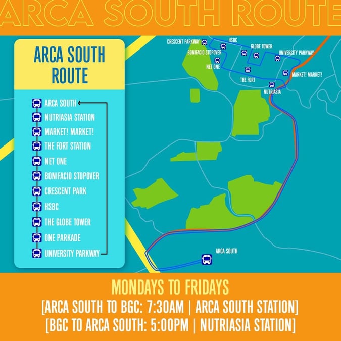 BGC bus route - arca south