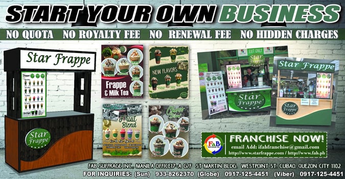 food franchise in the Philippines - star frappe