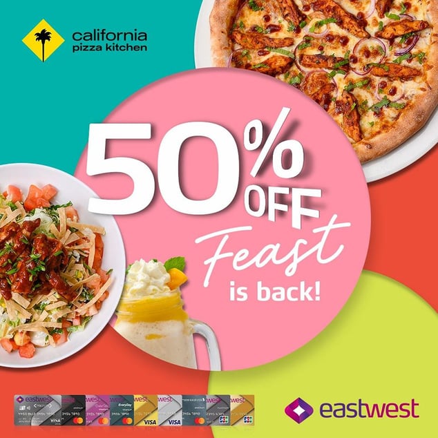 eastwest credit card promo - 50% off california pizza kitchen 