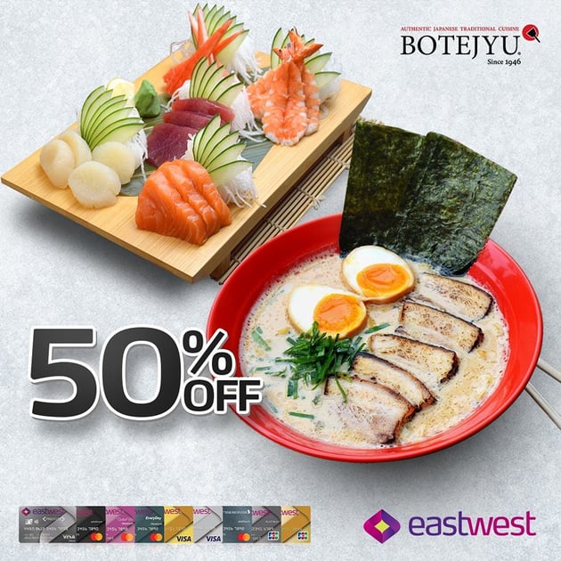 eastwest credit card promo - 50% off botejyu