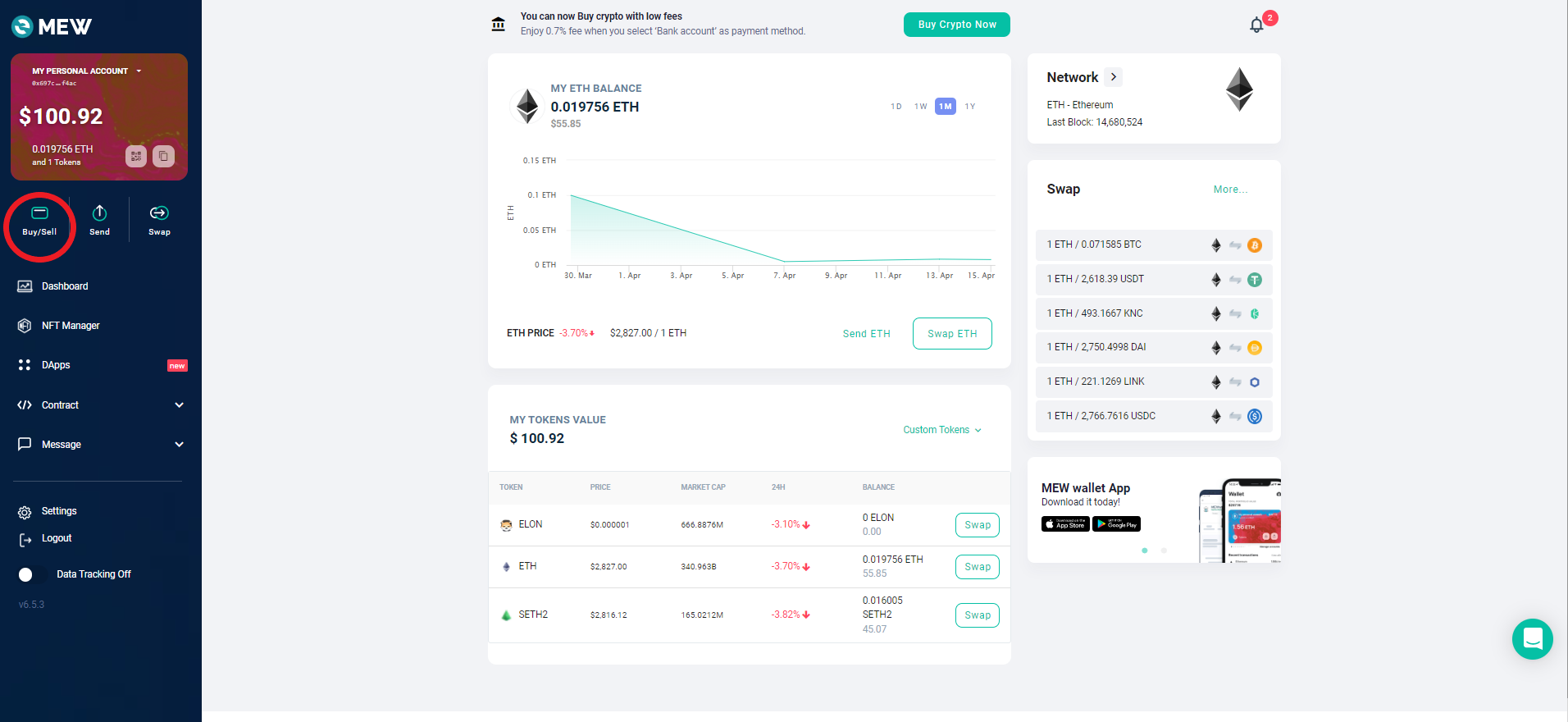 myetherwallet - buy crypto on website