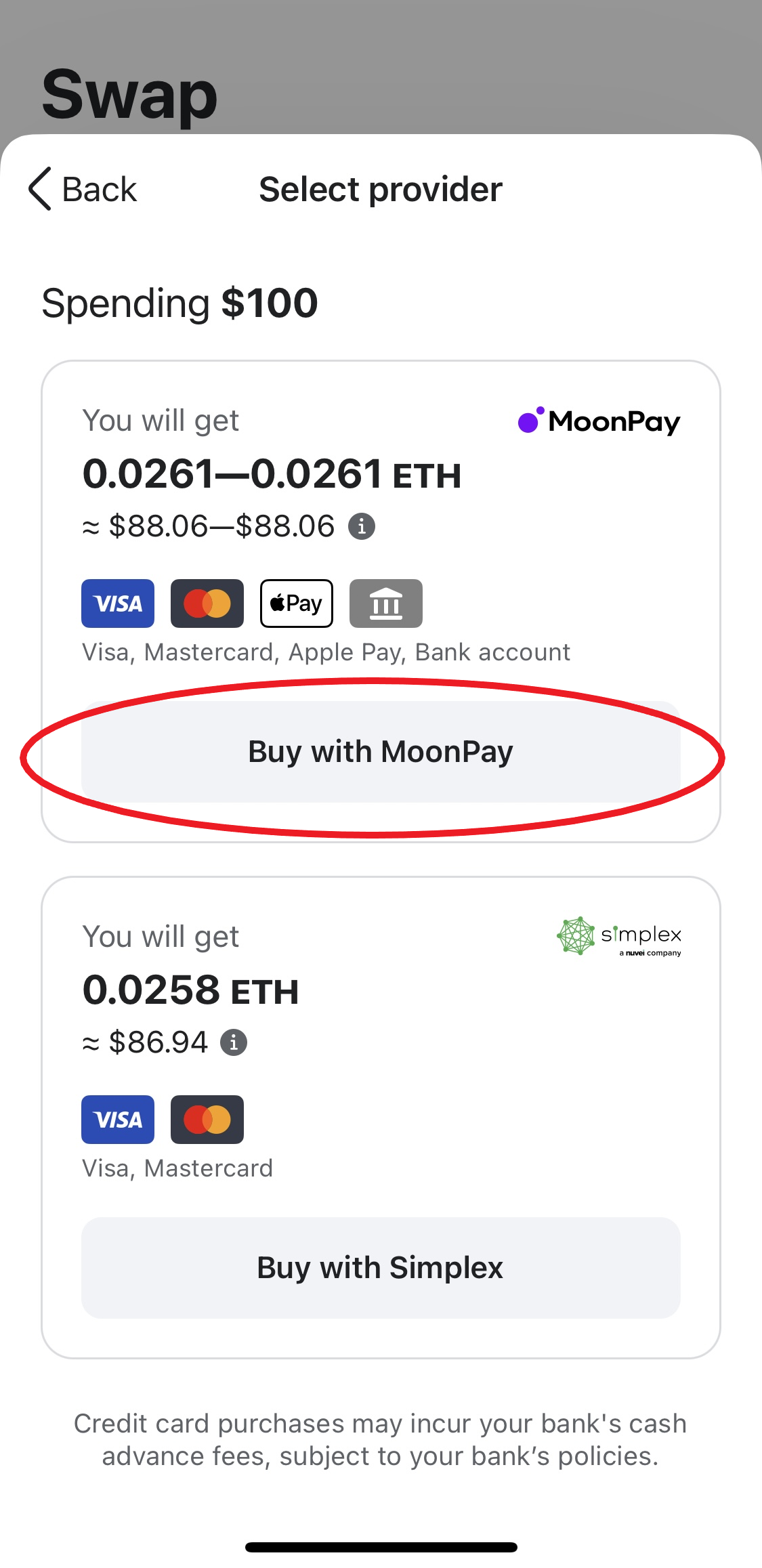 myetherwallet - buy crypto on android or ios