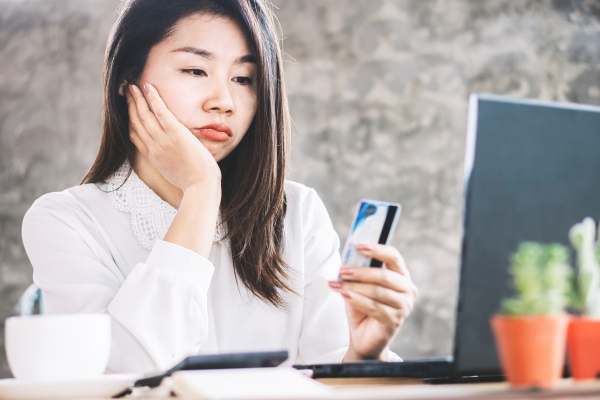 paying credit card in full - can't pay for credit card bill