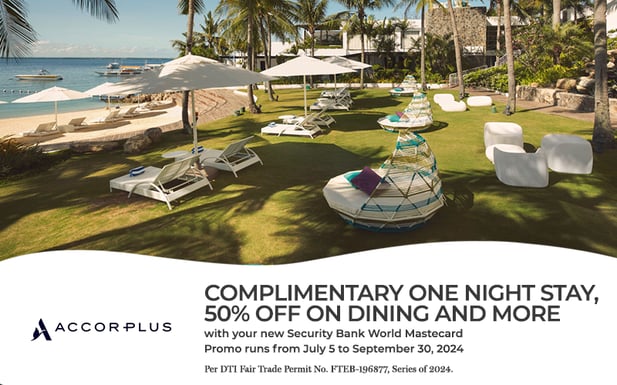 credit card welcome gift - security bank accor plus 
