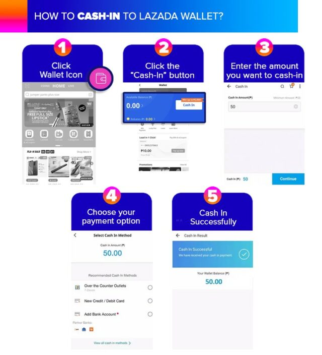 lazada wallet - how to cash in