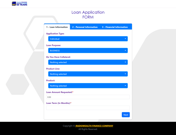 rfc loan application form