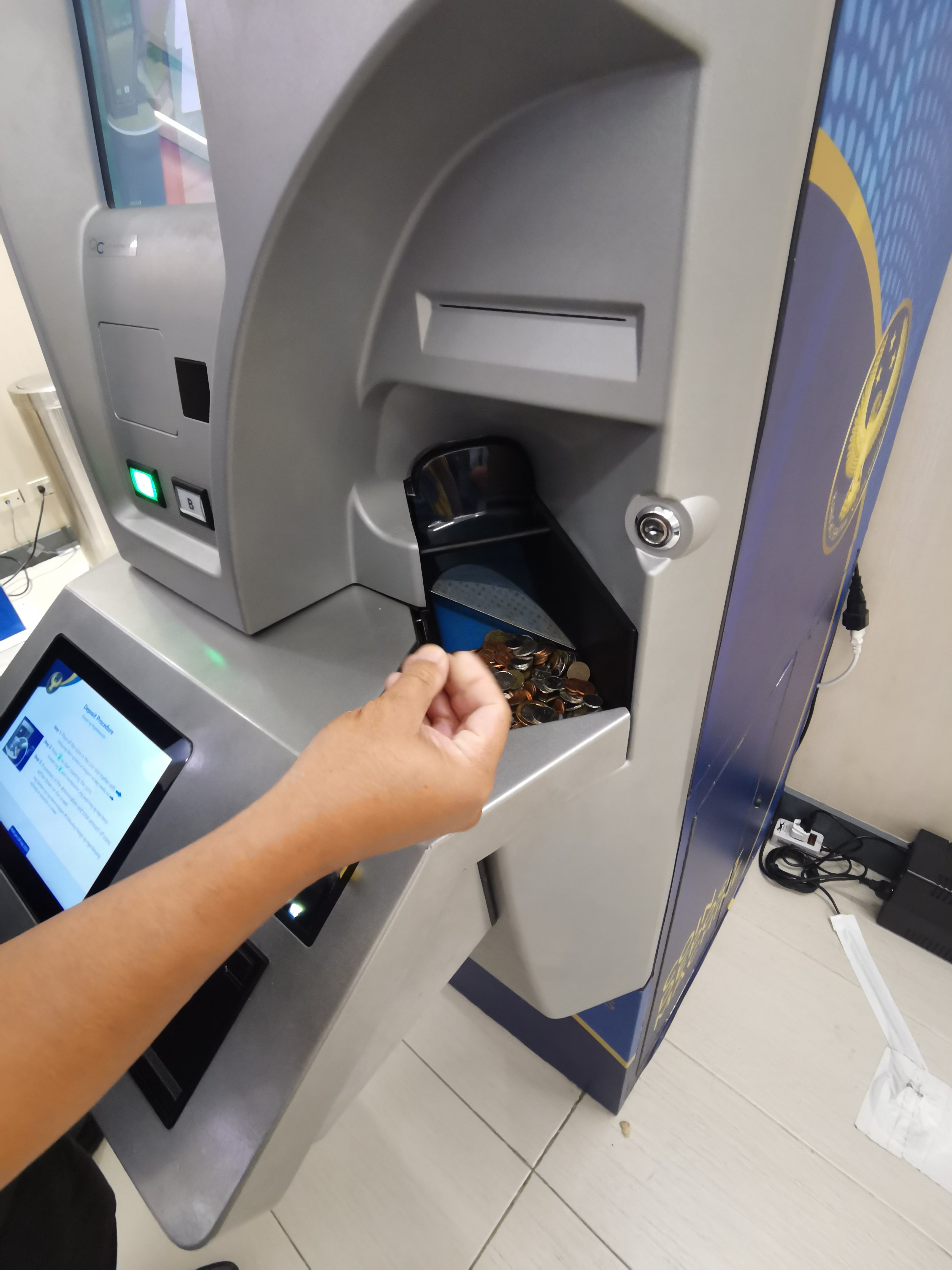 step 3 - drop the coins into the slot