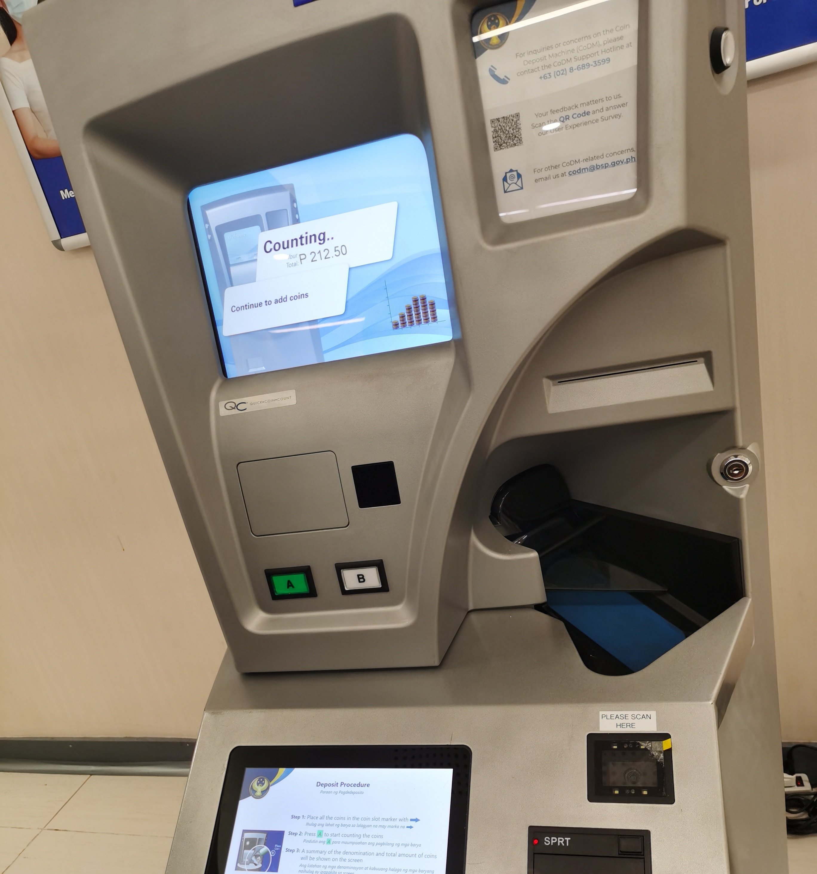 step 4 - Press A to start the coin count